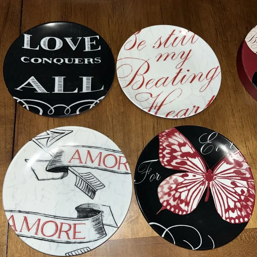 Pier 1 Love Sentiment Red Black & White 6